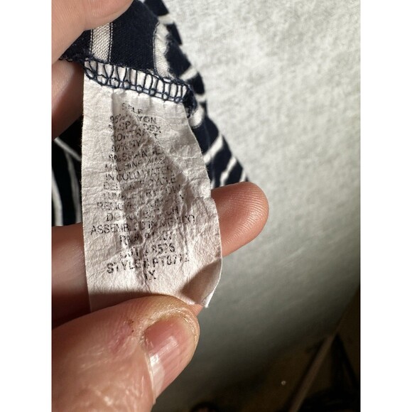 Espresso Brand 3/4 Button Tab Sleeve Navy Blue Nautical Top Womens Plus Size 1X - Picture 6 of 9